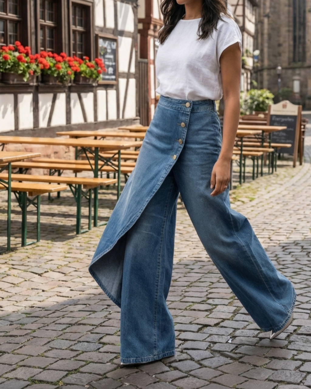 Vivienne - Slim Wrap Denim Jeans with Stretch