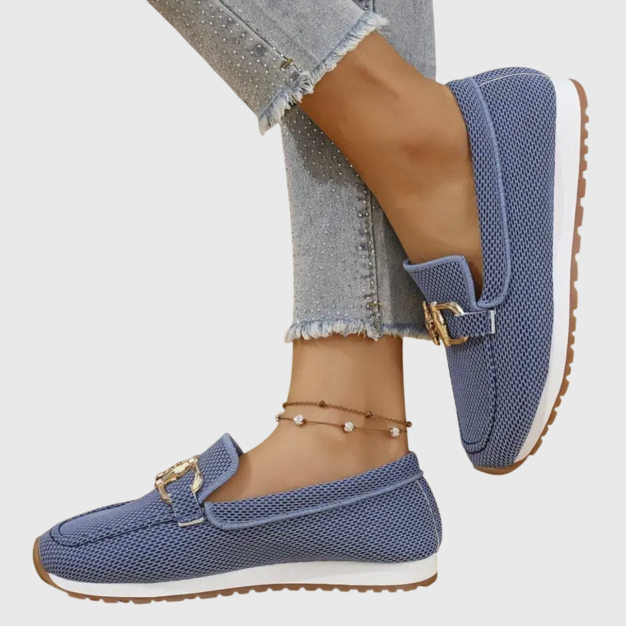 Elena | Damesloafers met goudkleurige gesp