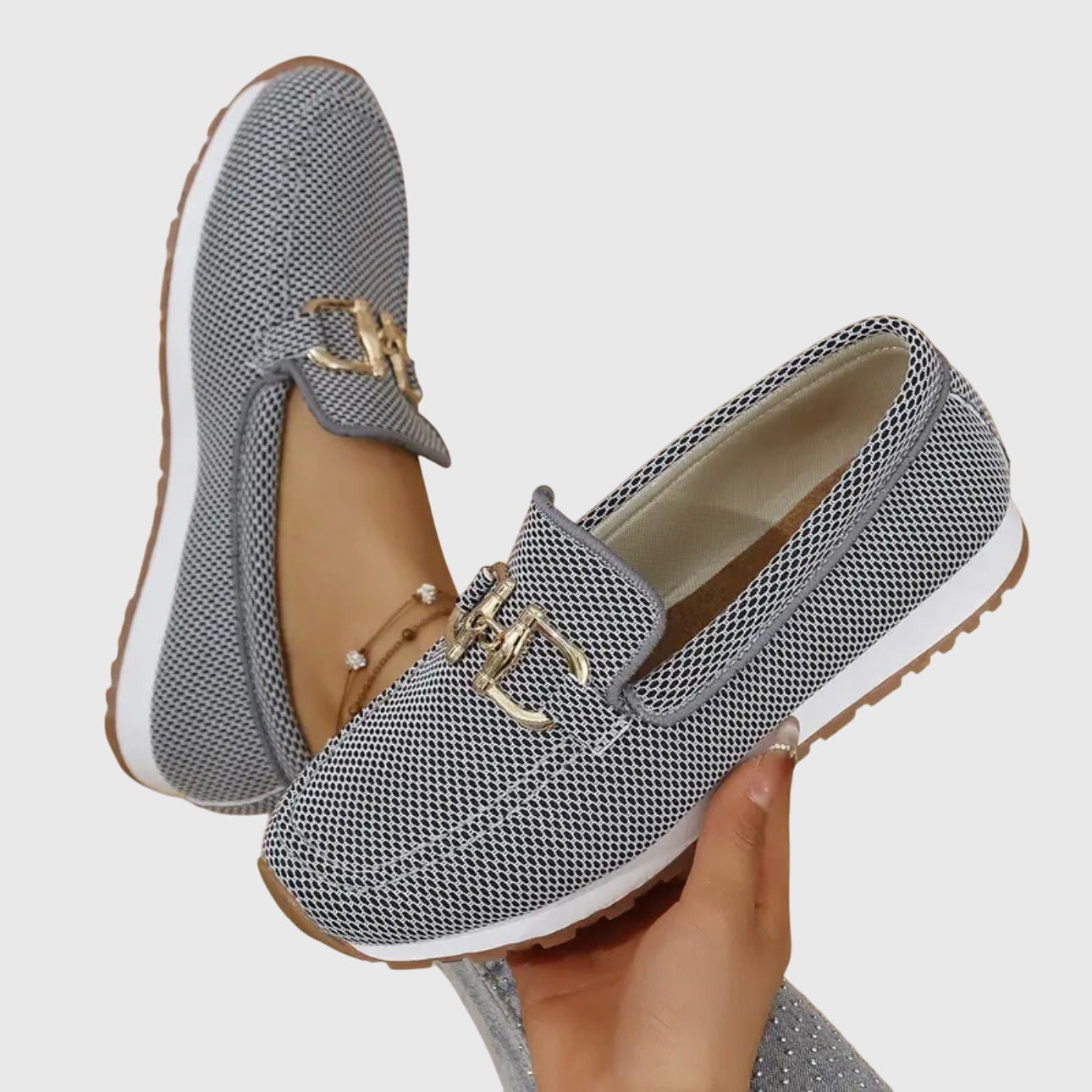 Elena | Damesloafers met goudkleurige gesp