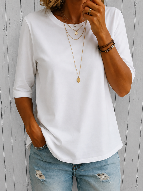 Sophie | Dames T-shirt met ronde hals en 3/4 mouwen