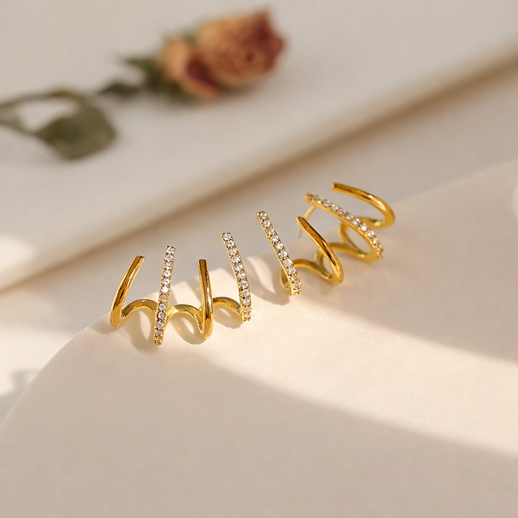 Amélie | earcuff oorbellen met sprankelende details