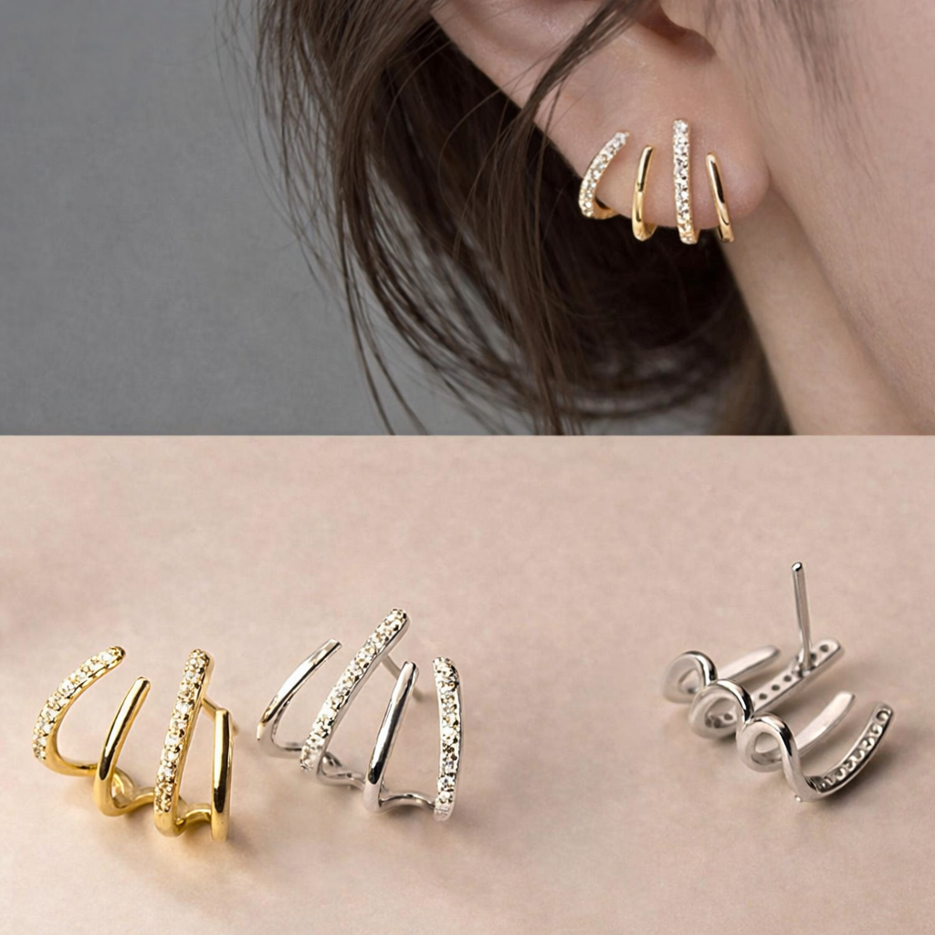 Amélie | earcuff oorbellen met sprankelende details