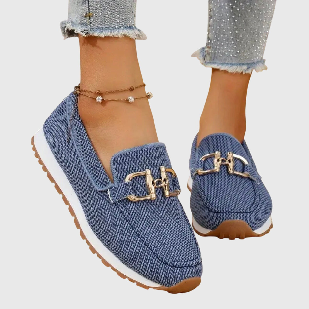 Elena | Damesloafers met goudkleurige gesp