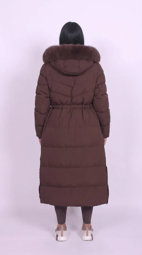 Fur Hooded Longline Coat