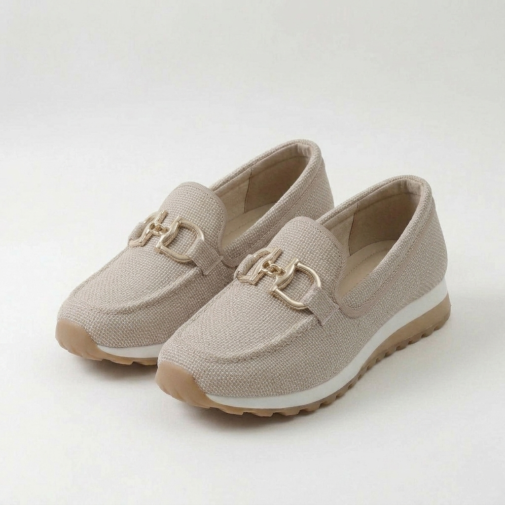 Elena | Damesloafers met goudkleurige gesp